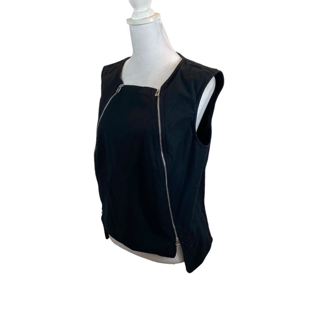 Ladies Robert‎ Rodriguez Brand Black Double Zipper Sleeveless Blouse Size 8